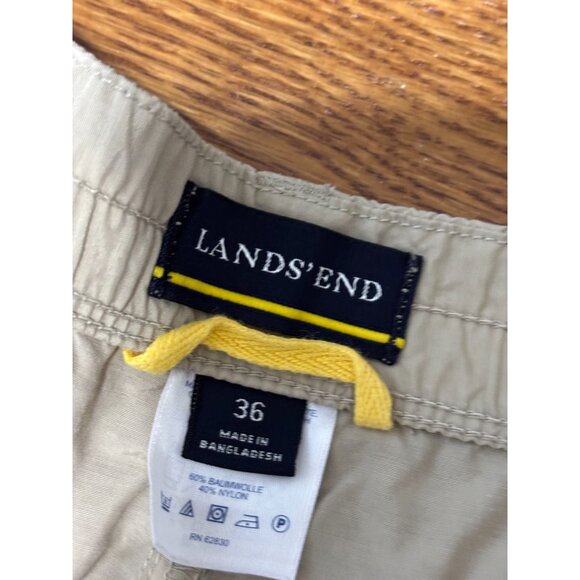 Lands' End Mens Cargo Pants Size 36x26 Beige Nylon Cotton Outdoors Hiking - Picture 5 of 8